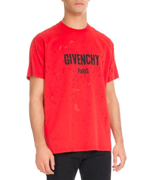 givenchy distressed t-shirt white red|givenchy t shirt men price.